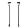Outsunny Felinar solar set 2 buc. Lampă de podea reglabilă 180 cm cu 2 moduri de luminozitate, senzor de lumină, comutator, IP44 | Aosom Romania