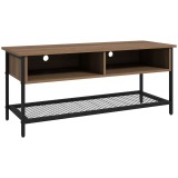 Dulap SuportTV pana la 48" in Stil Industrial, Mobiler Jos cu Rafturi din Lemn si Otel, 110x40x48cm, Maro si Negru HOMCOM | Aosom Romania
