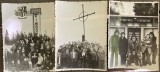 1975 Lot de 3 fotografii cu Popasul La Cruce si semn intrare in D&acirc;mbovita, la limita cu jud Prahova / 3 foto de 12x9 cm fiecare / adnotate verso