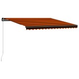 VidaXL Copertină retractabilă manual, portocaliu &amp; maro, 450x300 cm