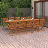 Gossi set mobilier de gradina 11 piese 280x90x75cm, lemn masiv acacia