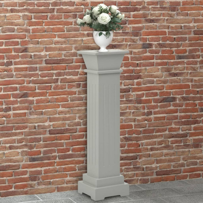 Gossi suport de plante clasic forma stalp patrat gri 17x17x66 cm mdf