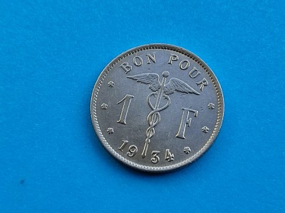 1 Franc 1934 Belgia-stare buna foto