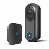 Sonerie video Smart Wi-Fi, alimentata cu baterie, 12V, MicroSD, FHD, PIR, negru