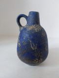 Vaza ceramica vintage Fat Lava cu toarta, West Germany - 13 cm