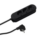 Prelungitor Bachmann SMART, 3 prize CEE7, fara intrerupator, cablu 3m H05VV-F 3G1.5, negru