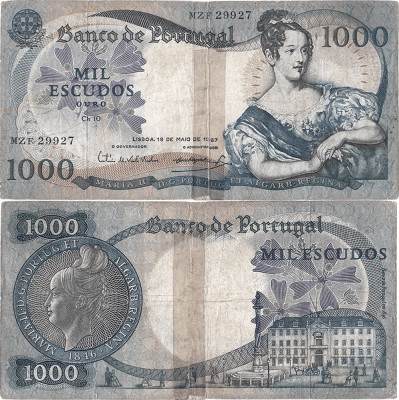 1967 (19 V), 1.000 escudos (P-172a.7) - Portugalia foto