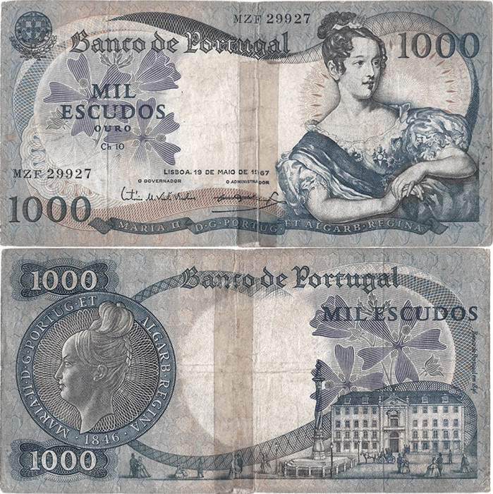 1967 (19 V), 1.000 escudos (P-172a.7) - Portugalia