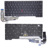 Tastatura Laptop, Lenovo, ThinkPad T14s Gen 6 Type 21M1, 21M2, 21N1, 21N2, 21QX, 21QY, 21R1, 21R2, 21TB, 21TC, iluminata, neagra, layout US