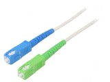 Patch cord fibră OS2 SC/APC-SC/UPC 0,5m alb LSZH, Goobay