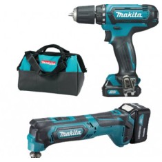 Makita CLX206SX1 set masina de gaurit si insurubat DF331D + multifunctional TM30D + 2 acumulatori BL1015 + incarcator simplu DC10SA + geanta