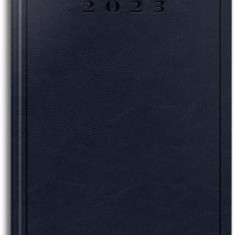 Agenda datata, A5, 352 pagini, coperta buretata, albastru inchis, 2023, Herlitz.