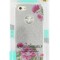 Husa silicon slim argintie glitter (trandafiri) pentru Apple iPhone 7, 8, SE2 2020, SE3 2022
