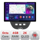 Navigatie dedicata Edonav Citroen C1 Peugeot 107 Toyota Aygo 2005-2014, Ecran 2K QLED 13&quot;,Octacore,4Gb RAM,32Gb Hdd,4G,360,DSP,Carplay,Bluetooth V1 Ca