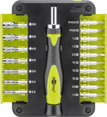 Set surubelnita 17biti CrV 3x capete plane 1mm 1.5mm 2mm 2x Phillips PH000 PH00 3x Torx T4 T5 T6 2x stele Star 0.8 1.2 7x hexago foto