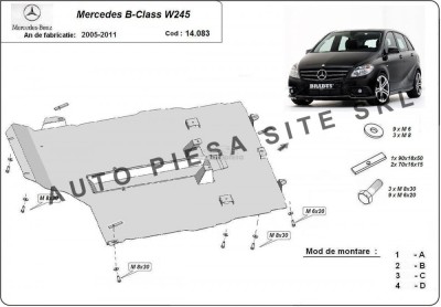 Scut metalic motor Mercedes B-Class W245 fabricat incepand cu 2005 APS-14,083 foto
