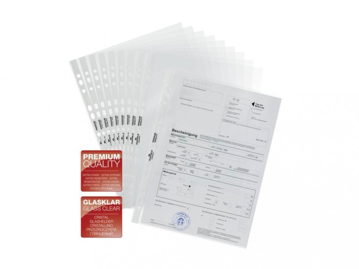 Folie de protectie documente A4 Cristal Durable 10/set