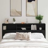VidaXL Tablă de pat cu sertar cu raft Stejar negru 200 x 19 x 103.5 cm 862755
