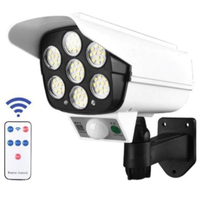 Camera falsa cu panou solar, 77 LED, telecomanda si senzor de miscare foto