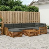 vidaXL Set de canapele de exterior cu pernă 7 pcs Natural și Antracit 3383600