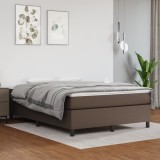 vidaXL Cadru de pat box spring, maro, 140x190 cm, piele ecologică