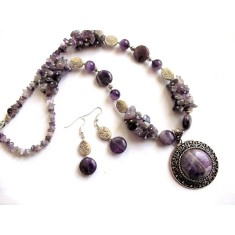 set colier si cercei cu ametist 35208