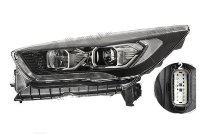 Far Ford Kuga, 02.2016-, fata, Stanga, ST-Line, bi-xenon; cu lumini de curbe; cu LED daytime running light; D3S+H1+LED; electric; negru, transparent foto