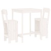 Set bar de gradina, 3 piese, alb, lemn masiv de pin