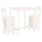 Set bar de gradina, 3 piese, alb, lemn masiv de pin