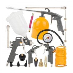 Kit pentru compresor, accesorii, pistol umflat, suflat, 18 piese, Powermat
