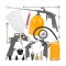 Kit pentru compresor, accesorii, pistol umflat, suflat, 18 piese, Powermat