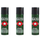 3 spray NATO paralizant de buzunar cu piper pentru autoaparare