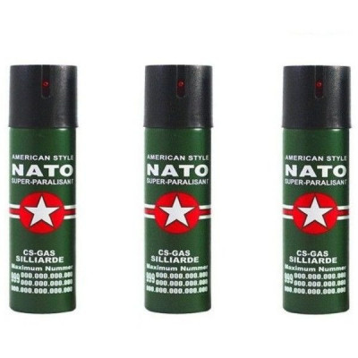 3 spray NATO paralizant de buzunar cu piper pentru autoaparare foto