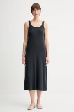 American Vintage rochie culoarea gri, midi, evazată, YRU14AE25