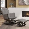 Scaun Alaptare Balansoar cu Taburet vidaXL Gri Deschis, Textil, Lemn Hevea, Buzunare Laterale, Confortabil, 70x72x107 cm