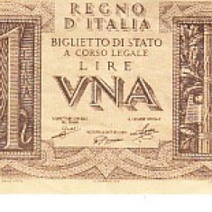 M1 - Bancnota foarte veche - Italia - una lira - 1935