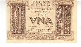 M1 - Bancnota foarte veche - Italia - una lira - 1935 foto