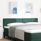 VidaXL Cap de pat LED cu buton, din cristal ștanțat, verde &icirc;nchis, 90 cm, catifea.