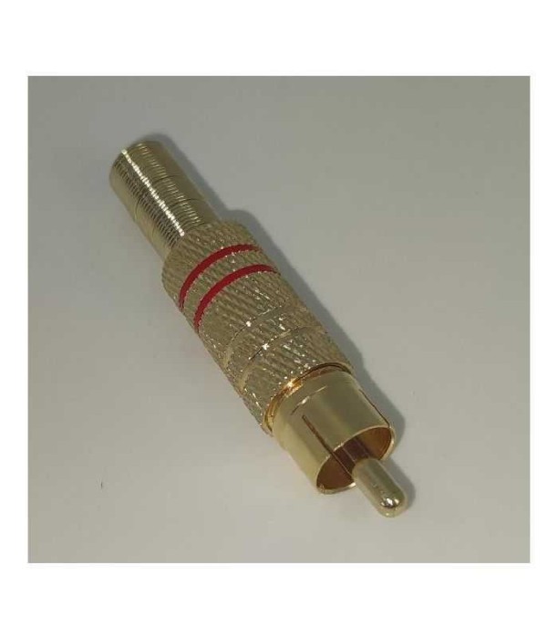 Mufa RCA tata metal inel rosu cablu 7mm Goobay