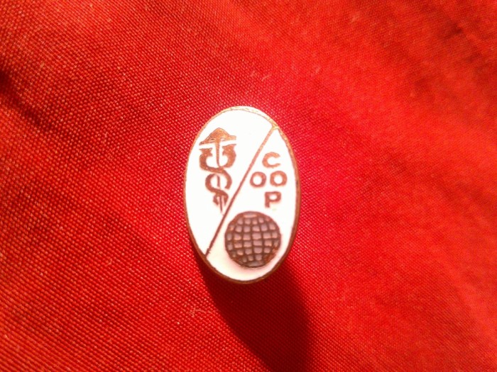 Insigna studenteasca interbelica ASE -Comert - COOP ,h=1,8cm