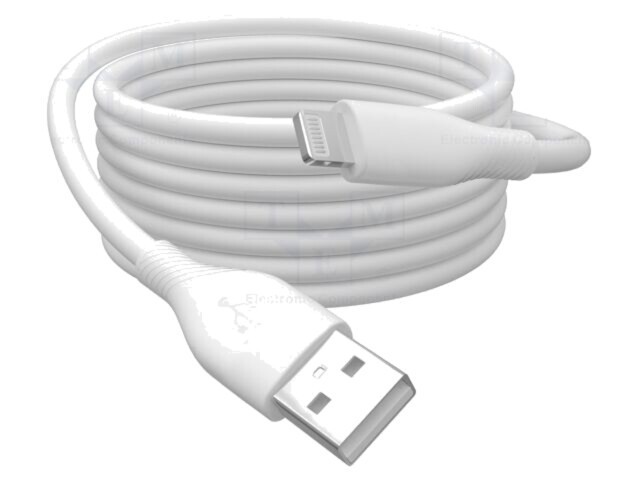 Cablu USB 2.0 DIGITUS alb 0,5m Apple Lightning la USB A nichelat