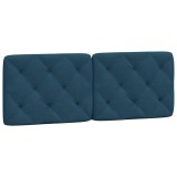 Cumpara ieftin Perna tablie de pat, albastru, 120 cm, catifea