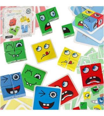 Joc interactiv de tip Puzzle cu expresii faciale &amp;icirc;n cutie de carton foto
