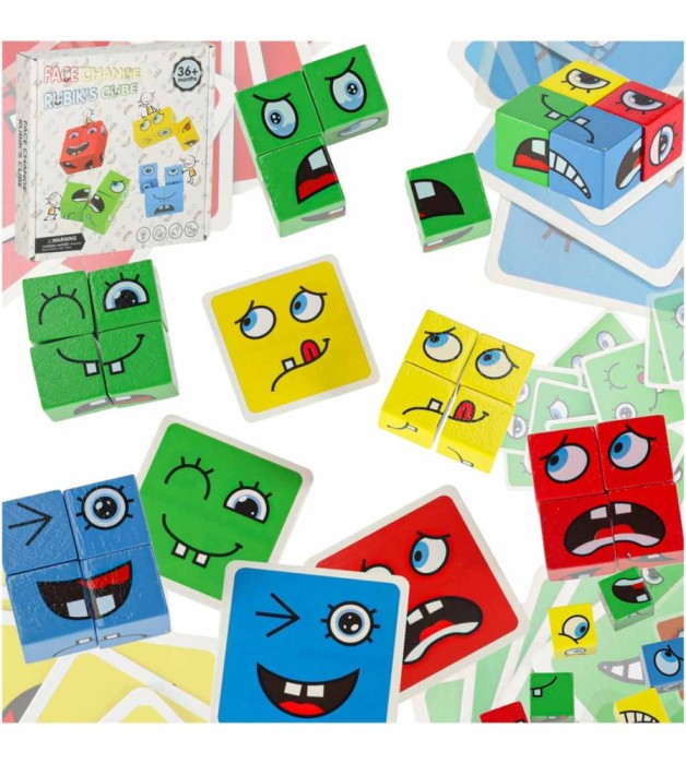 Joc interactiv de tip Puzzle cu expresii faciale &icirc;n cutie de carton