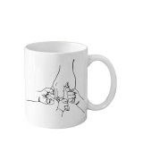 Cana din ceramica haioasa, pentru tata cu 3 copii, Super Dad, Hero, 330 ml, alba