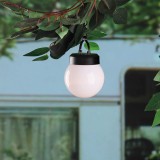 Felinar Solar Suspendat, LED, Lumină Albă, Diametru 10cm, &Icirc;nălțime 10cm, Plastic