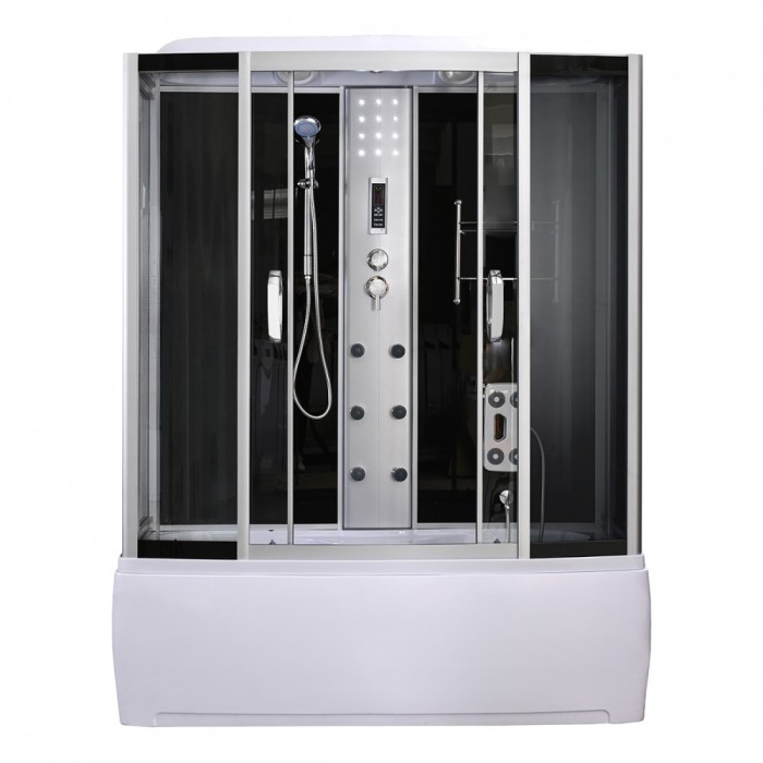 Cadă de baie cu hidromasaj Emilia 170 cu electronică, neagră