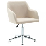 Scaun de sufragerie pivotant, crem, material textil