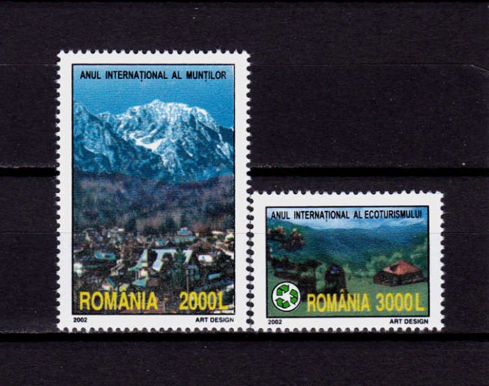 RO 2002 ,LP 1587 , &quot;Anul muntilor/ecoturismului &quot; ,serie ,MNH