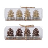 Cumpara ieftin Set 4 lumanari - Wax Figurine - Tealight Pinecone - mai multe culori | Kaemingk